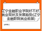 辽宁金融职业学院好不好，就业现状及发展趋势(辽宁金融职院就业前景)
