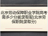 北京劳动保障职业学院高考需多少分能录取呢(北京劳保职院录取分)