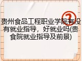 贵州食品工程职业学院有没有就业指导，好就业吗(贵食院就业指导及前景)