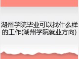 湖州学院毕业可以找什么样的工作(湖州学院就业方向)