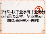 邯郸科技职业学院毕业后就业前景怎么样，毕业生去向(邯郸职院就业去向)