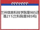 兰州信息科技学院是985还是211(兰科院是985吗)