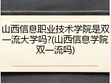 山西信息职业技术学院是双一流大学吗?(山西信息学院双一流吗)