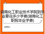 湖南化工职业技术学院到毕业要花多少学费(湖南化工职院毕业学费)