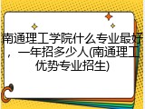 南通理工学院什么专业最好，一年招多少人(南通理工优势专业招生)