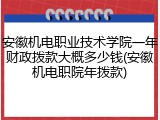 安徽机电职业技术学院一年财政拨款大概多少钱(安徽机电职院年拨款)