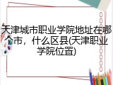 天津城市职业学院地址在哪个市，什么区县(天津职业学院位置)