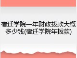 宿迁学院一年财政拨款大概多少钱(宿迁学院年拨款)