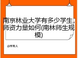 南京林业大学有多少学生，师资力量如何(南林师生规模)