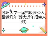 苏州大学一届招收多少人，最近几年(苏大近年招生人数)
