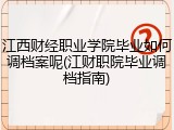 江西财经职业学院毕业如何调档案呢(江财职院毕业调档指南)
