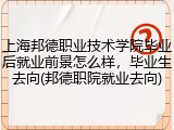 上海邦德职业技术学院毕业后就业前景怎么样，毕业生去向(邦德职院就业去向)
