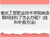 重庆工贸职业技术学院就读期间挂科了怎么办呢？(挂科补救方法)