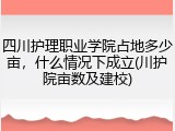 四川护理职业学院占地多少亩，什么情况下成立(川护院亩数及建校)