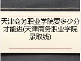 天津商务职业学院要多少分才能进(天津商务职业学院录取线)