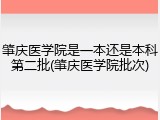 肇庆医学院是一本还是本科第二批(肇庆医学院批次)