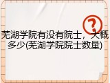 芜湖学院有没有院士，大概多少(芜湖学院院士数量)