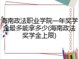 海南政法职业学院一年奖学金最多能拿多少(海南政法奖学金上限)