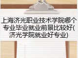 上海济光职业技术学院哪个专业毕业就业前景比较好(济光学院就业好专业)