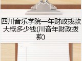 四川音乐学院一年财政拨款大概多少钱(川音年财政拨款)