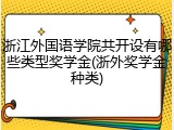 浙江外国语学院共开设有哪些类型奖学金(浙外奖学金种类)