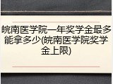 皖南医学院一年奖学金最多能拿多少(皖南医学院奖学金上限)