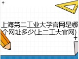 上海第二工业大学官网是哪个网址多少(上二工大官网)
