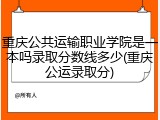 重庆公共运输职业学院是一本吗录取分数线多少(重庆公运录取分)