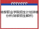 培黎职业学院招生计划详细分析(培黎招生解析)