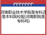 河南职业技术学院是专科还是本科院校呢(河南职院是专科吗)