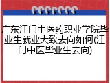 广东江门中医药职业学院毕业生就业大致去向如何(江门中医毕业生去向)