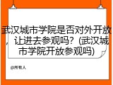 武汉城市学院是否对外开放，让进去参观吗？(武汉城市学院开放参观吗)