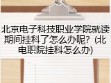 北京电子科技职业学院就读期间挂科了怎么办呢？(北电职院挂科怎么办)