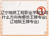 辽宁地质工程职业学院主攻什么方向有哪些王牌专业(辽地院王牌专业)