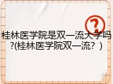 桂林医学院是双一流大学吗?(桂林医学院双一流？)