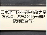 云南理工职业学院师资力量怎么样，名气如何(云理职院师资名气)