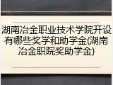 湖南冶金职业技术学院开设有哪些奖学和助学金(湖南冶金职院奖助学金)