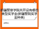 新疆警察学院共开设有哪些类型奖学金(新疆警院奖学金种类)