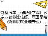 鹤壁汽车工程职业学院什么专业就业比较好，原因是啥(鹤职院就业佳专业)