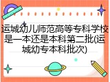 运城幼儿师范高等专科学校是一本还是本科第二批(运城幼专本科批次)