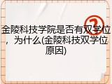 金陵科技学院是否有双学位，为什么(金陵科技双学位原因)