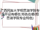 广西民族大学相思湖学院专业开设有哪些,特色在哪(相思湖学院专业特色)