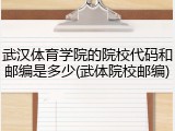 武汉体育学院的院校代码和邮编是多少(武体院校邮编)