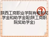 陕西工商职业学院有哪些奖学金和助学金呢(陕工商职院奖助学金)