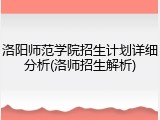 洛阳师范学院招生计划详细分析(洛师招生解析)