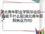 湖北青年职业学院毕业后一般能干什么呢(湖北青年职院就业方向)