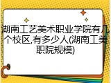 湖南工艺美术职业学院有几个校区,有多少人(湖南工美职院规模)