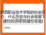 陕西职业技术学院的校史简介，什么历史与社会背景下建校的(陕职院建校背景)