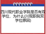 四川现代职业学院是否有双学位，为什么(川现职院双学位原因)