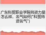 广东科贸职业学院师资力量怎么样，名气如何("科贸师资名气")